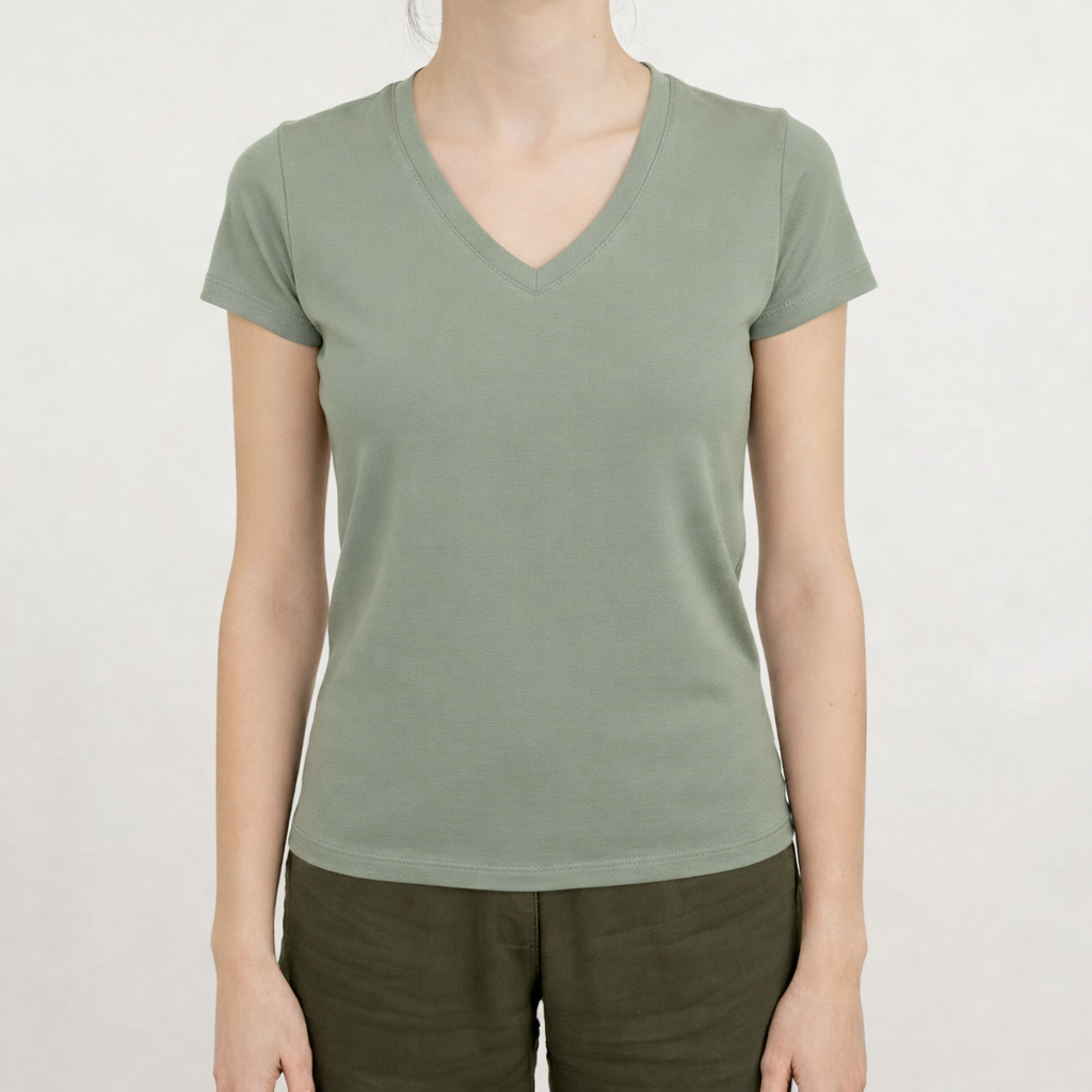 Polera Pima V-Neck - Mujer