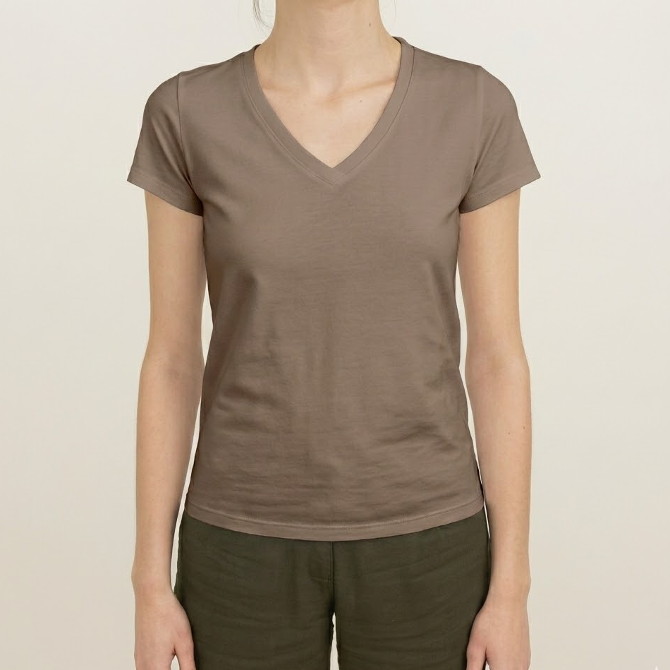 Polera Pima V-Neck - Mujer